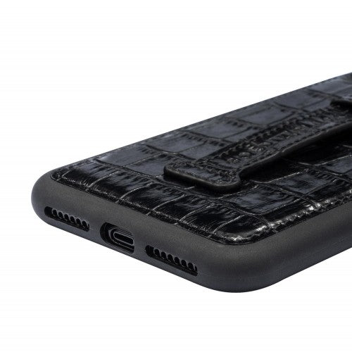 IPHONE XS MAX FINGER-HOLDER CASE CROCO BLACK