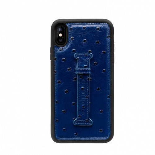 IPHONE XS MAX FINGER-HOLDER CASE OSTRICH BLUE