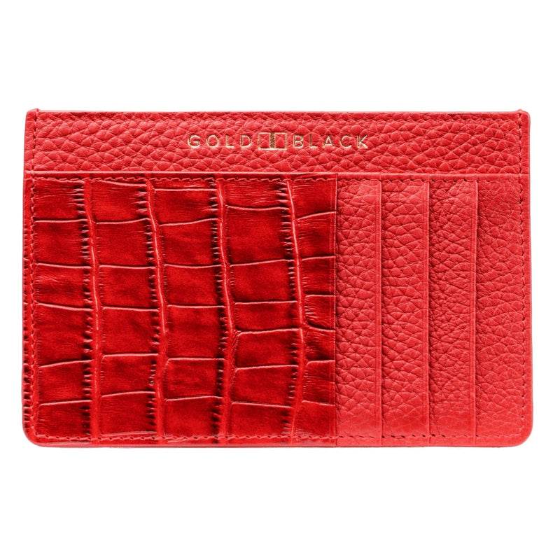 ROYAL CARDHOLDER NAPPA-CROCO RED