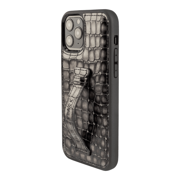 جراب جلد IPHONE 12/12 PRO مع حامل أصابع MILANO GRAY